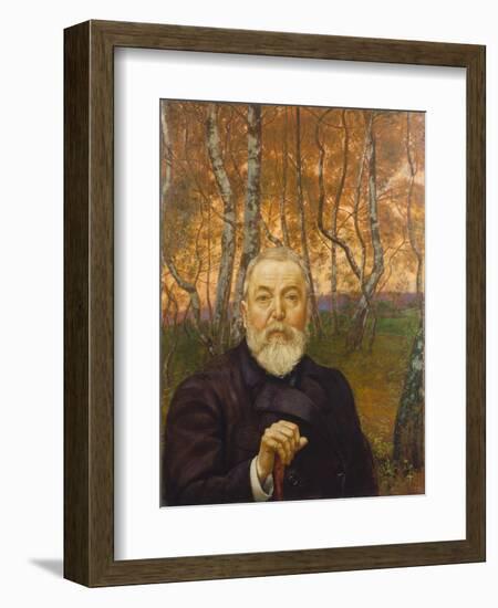 Self-Portrait in a Birch Grove-Hans Thoma-Framed Giclee Print