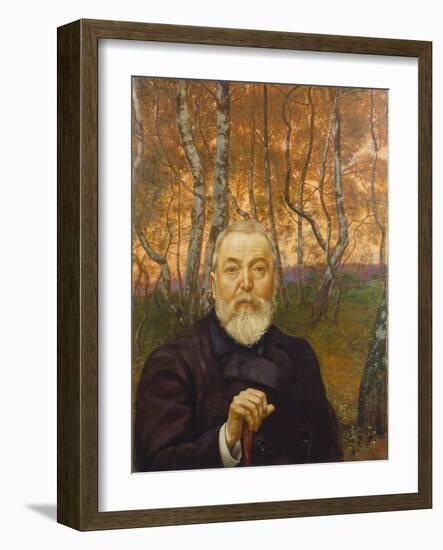 Self-Portrait in a Birch Grove-Hans Thoma-Framed Giclee Print