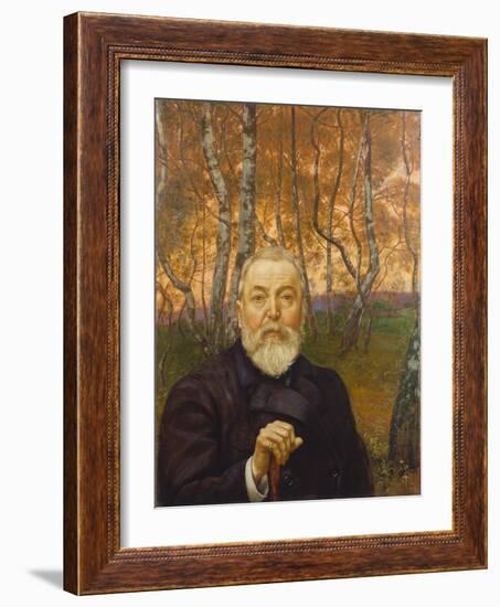 Self-Portrait in a Birch Grove-Hans Thoma-Framed Giclee Print