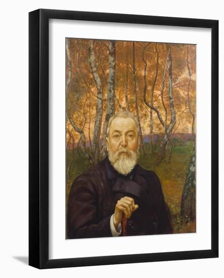 Self-Portrait in a Birch Grove-Hans Thoma-Framed Giclee Print