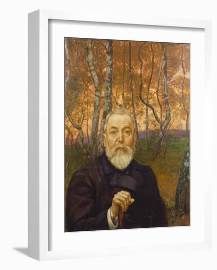 Self-Portrait in a Birch Grove-Hans Thoma-Framed Giclee Print