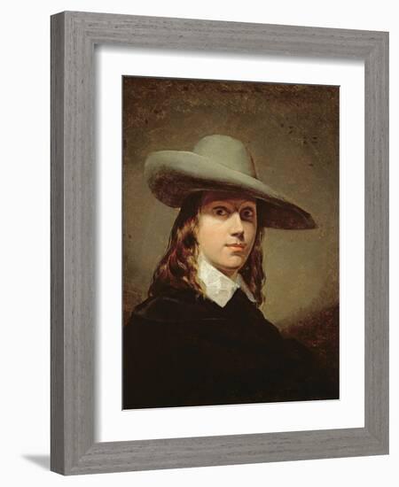 Self-Portrait in a Broad-Brimmed Hat, 1848-Anthony Frederick Augustus Sandys-Framed Giclee Print