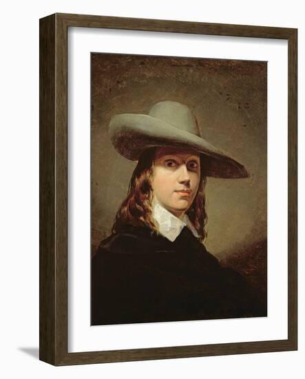 Self-Portrait in a Broad-Brimmed Hat, 1848-Anthony Frederick Augustus Sandys-Framed Giclee Print