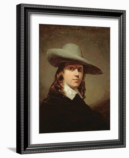 Self-Portrait in a Broad-Brimmed Hat, 1848-Anthony Frederick Augustus Sandys-Framed Giclee Print