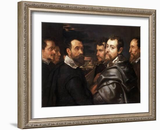 Self-Portrait in a Circle of Friends from Mantua Par Rubens, Pieter Paul (1577-1640), Ca 1604 - Oil-Peter Paul Rubens-Framed Giclee Print