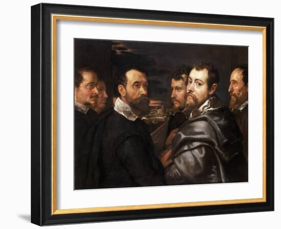 Self-Portrait in a Circle of Friends from Mantua Par Rubens, Pieter Paul (1577-1640), Ca 1604 - Oil-Peter Paul Rubens-Framed Giclee Print