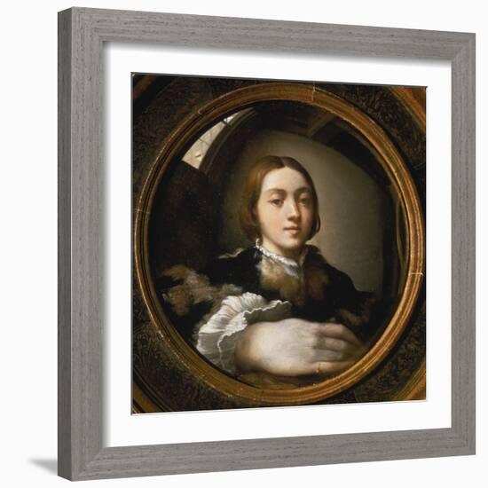 Self-Portrait in a Convex Mirror, 1523/24-Parmigianino-Framed Giclee Print