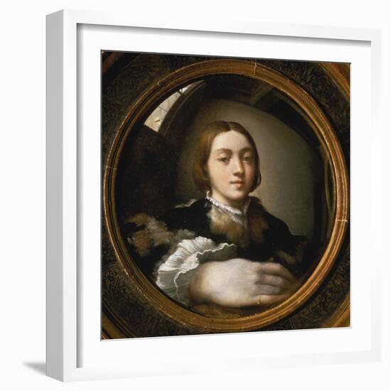 Self-Portrait in a Convex Mirror, 1523/24-Parmigianino-Framed Giclee Print