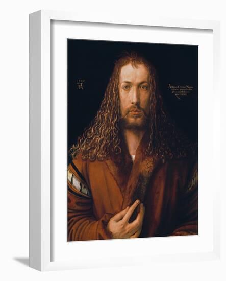 Self Portrait in a Fur-Trimmed Coat, 1500-Albrecht Dürer-Framed Giclee Print