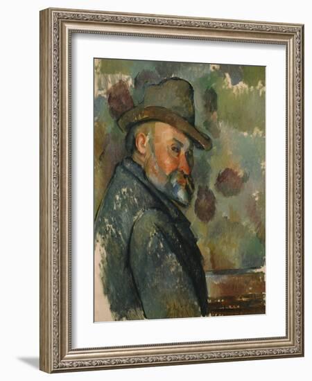 Self-Portrait in a Hat-Paul Cézanne-Framed Giclee Print