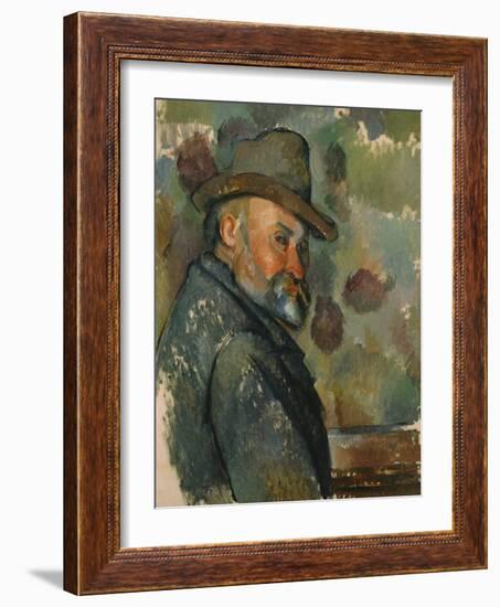 Self-Portrait in a Hat-Paul Cézanne-Framed Giclee Print