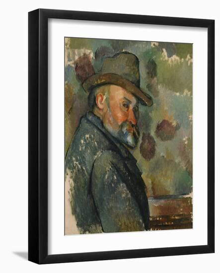 Self-Portrait in a Hat-Paul Cézanne-Framed Giclee Print