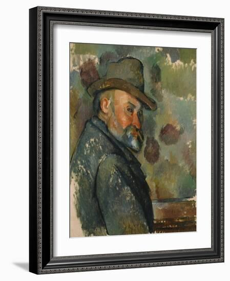 Self-Portrait in a Hat-Paul Cézanne-Framed Giclee Print