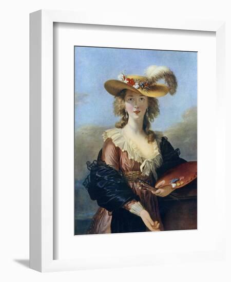 Self Portrait in a Straw Hat, C1782-Elisabeth Louise Vigee-LeBrun-Framed Premium Giclee Print