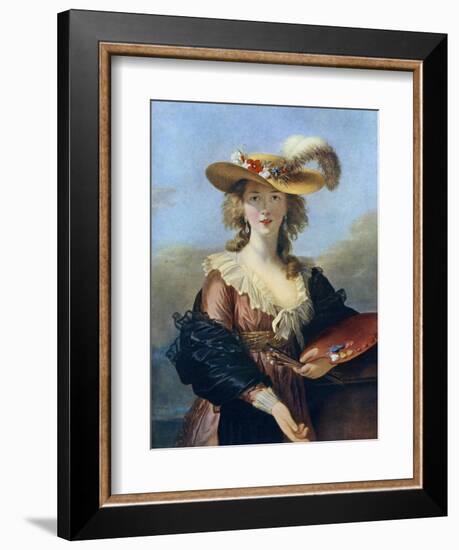 Self Portrait in a Straw Hat, C1782-Elisabeth Louise Vigee-LeBrun-Framed Giclee Print