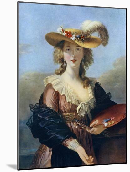 Self Portrait in a Straw Hat, C1782-Elisabeth Louise Vigee-LeBrun-Mounted Giclee Print