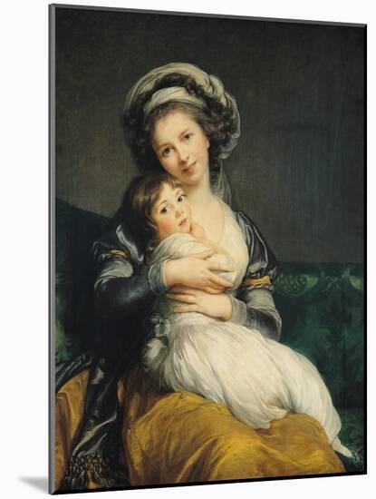 Self Portrait in a Turban with Her Child, 1786-Elisabeth Louise Vigee-LeBrun-Mounted Giclee Print