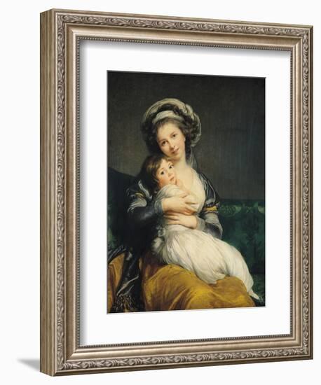 Self Portrait in a Turban with Her Child, 1786-Elisabeth Louise Vigee-LeBrun-Framed Giclee Print