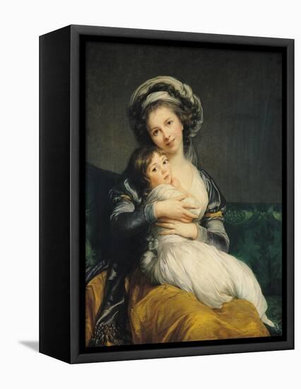 Self Portrait in a Turban with Her Child, 1786-Elisabeth Louise Vigee-LeBrun-Framed Premier Image Canvas