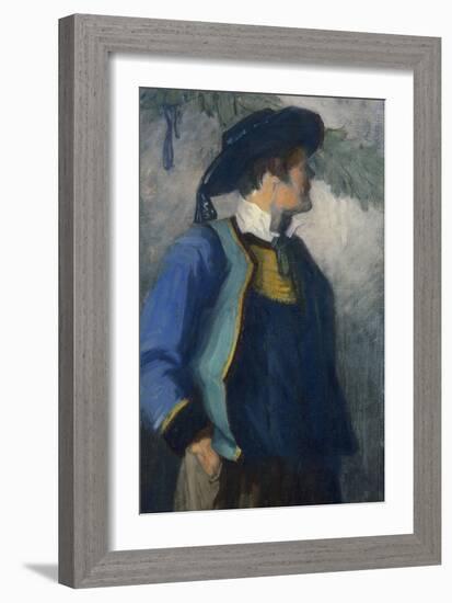 Self-Portrait in Bretonnian Garb, C.1904-Franz Marc-Framed Giclee Print