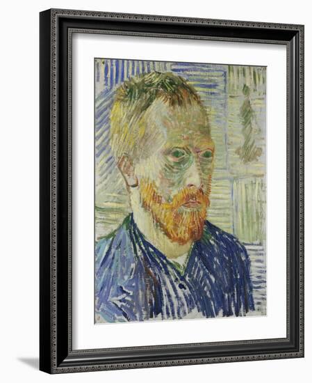 Self Portrait in Front of a Japanese Print, 1887-Vincent van Gogh-Framed Giclee Print