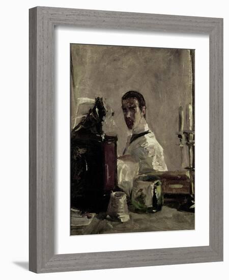 Self-Portrait in Front of a Mirror-Henri de Toulouse-Lautrec-Framed Giclee Print