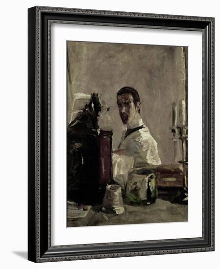 Self-Portrait in Front of a Mirror-Henri de Toulouse-Lautrec-Framed Giclee Print