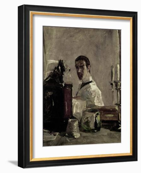 Self-Portrait in Front of a Mirror-Henri de Toulouse-Lautrec-Framed Giclee Print