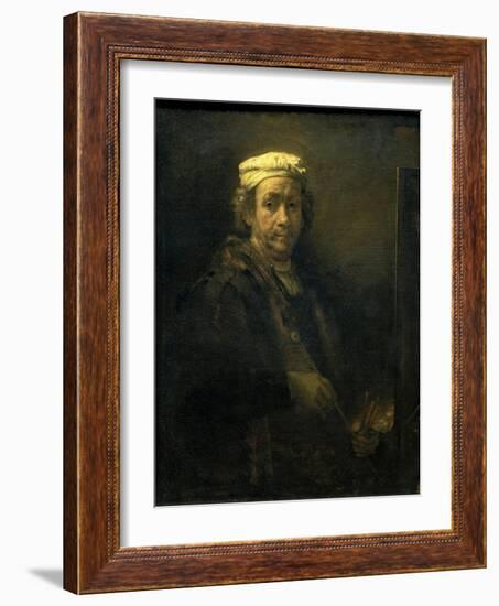 Self Portrait in Front of an Easel-Rembrandt van Rijn-Framed Giclee Print