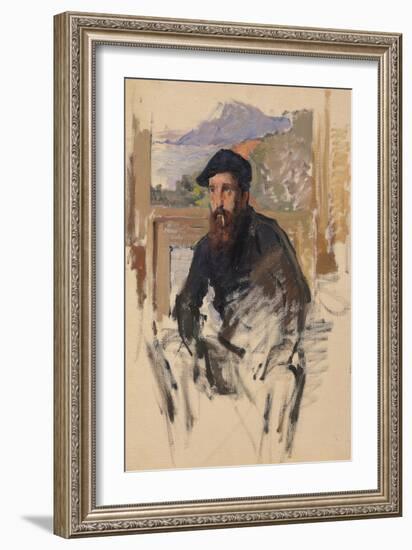 Self Portrait in His Atelier, c.1884-Claude Monet-Framed Giclee Print