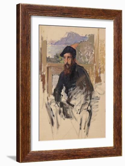 Self Portrait in His Atelier, c.1884-Claude Monet-Framed Giclee Print