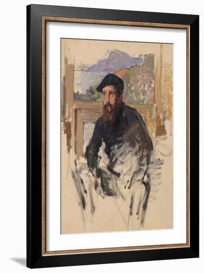 Self Portrait in His Atelier, c.1884-Claude Monet-Framed Giclee Print