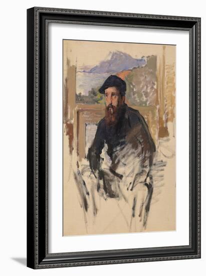 Self Portrait in His Atelier, c.1884-Claude Monet-Framed Giclee Print