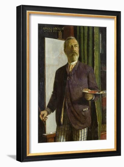 Self Portrait in His Studio, 1893-Arnold Böcklin-Framed Giclee Print