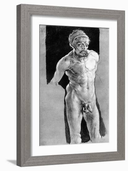 Self Portrait in the Nude, C1507-Albrecht Durer-Framed Giclee Print