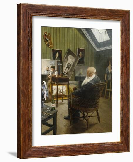 Self portrait in the studio-Harriet Backer-Framed Giclee Print