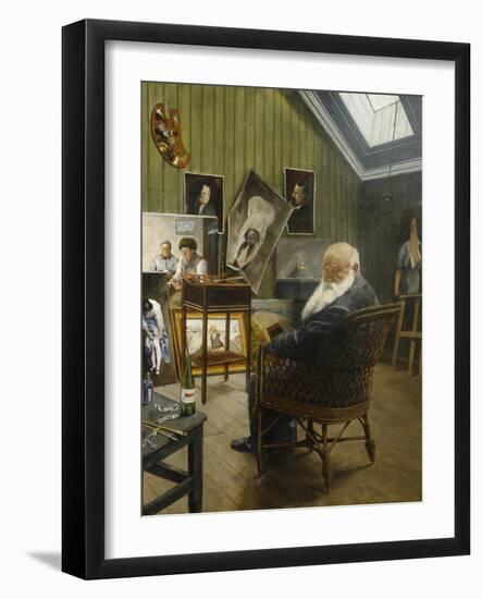 Self portrait in the studio-Harriet Backer-Framed Giclee Print