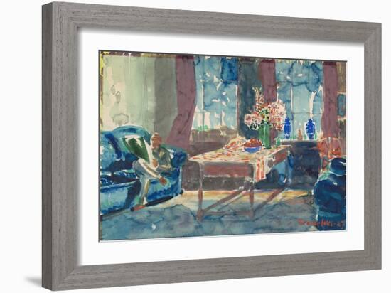 Self-Portrait: Interior of my New York Apartment, 1927-George Luks-Framed Giclee Print