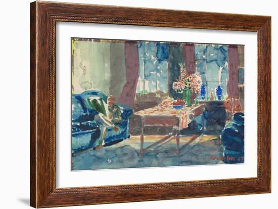 Self-Portrait: Interior of my New York Apartment, 1927-George Luks-Framed Giclee Print