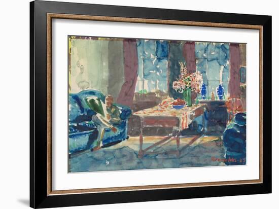 Self-Portrait: Interior of my New York Apartment, 1927-George Luks-Framed Giclee Print