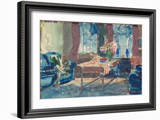 Self-Portrait: Interior of my New York Apartment, 1927-George Luks-Framed Giclee Print