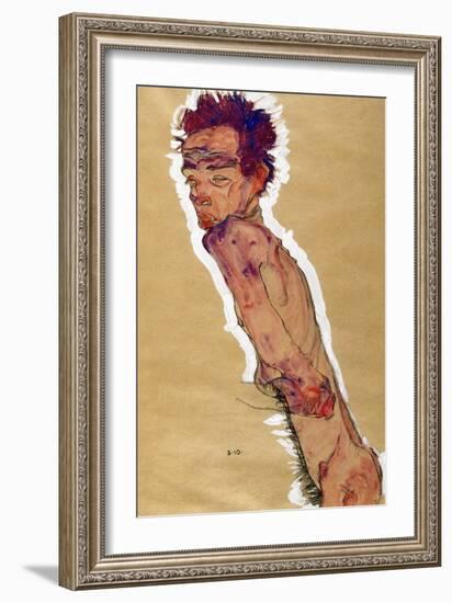 Self Portrait Nude, 1910-Egon Schiele-Framed Giclee Print