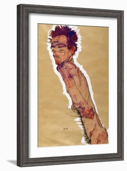 Self Portrait Nude, 1910-Egon Schiele-Framed Giclee Print