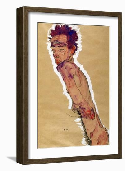 Self Portrait Nude, 1910-Egon Schiele-Framed Giclee Print