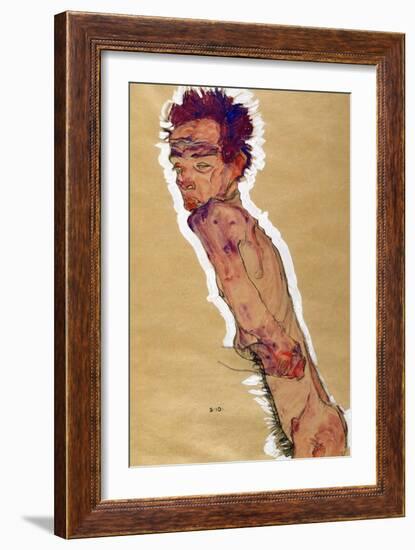 Self Portrait Nude, 1910-Egon Schiele-Framed Giclee Print