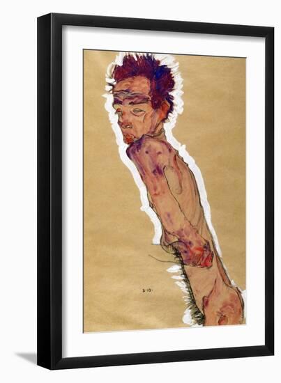 Self Portrait Nude, 1910-Egon Schiele-Framed Giclee Print