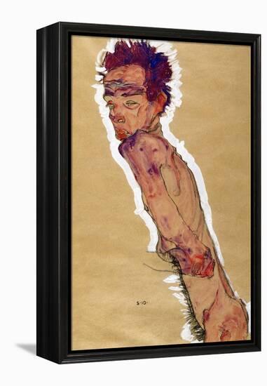 Self Portrait Nude, 1910-Egon Schiele-Framed Premier Image Canvas