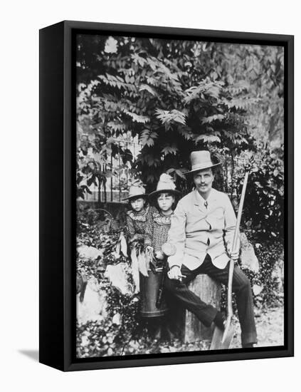 Self Portrait of August Strindberg, with His Children in the Country, 1886-August Johan Strindberg-Framed Premier Image Canvas