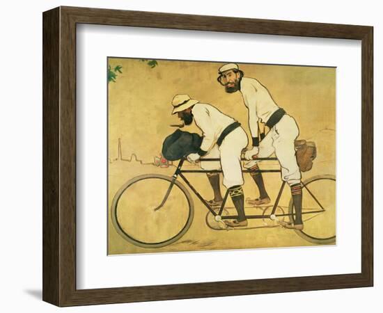 Self Portrait of Casas with Pere Romeu on a Tandem, 1897 (Oil on Panel)-Ramon Casas i Carbo-Framed Premium Giclee Print
