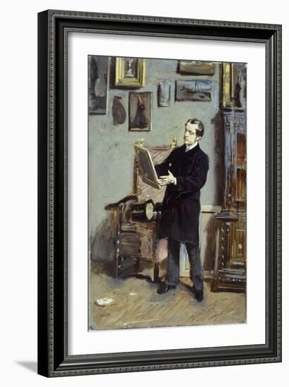 Self-Portrait of Giovanni Boldini Looking at a Picture, Ca 1865-Giovanni Boldini-Framed Giclee Print